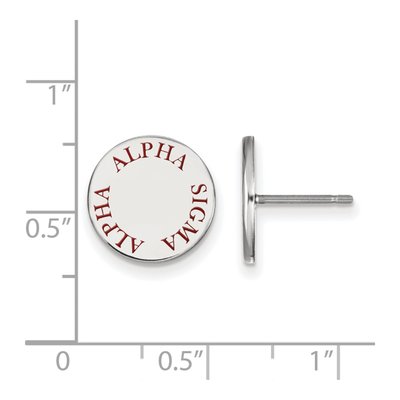 Alpha Sigma Alpha Sterling Silver Enamel Stud Earrings – view 2