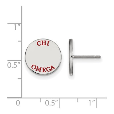 Chi Omega Sterling Silver Enamel Stud Earrings – view 2