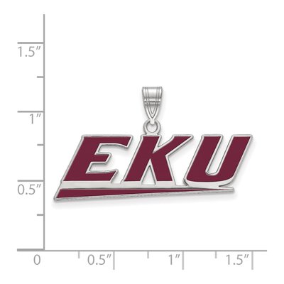 Eastern Kentucky University Sterling Silver EKU Large Enameled Pendant – view 2