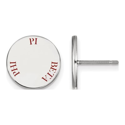 Pi Beta Phi Sterling Silver Enamel Stud Earrings