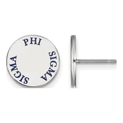 Phi Sigma Sigma Sterling Silver Enamel Stud Earrings