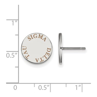 Sigma Delta Tau Sterling Silver Enamel Stud Earrings – view 2