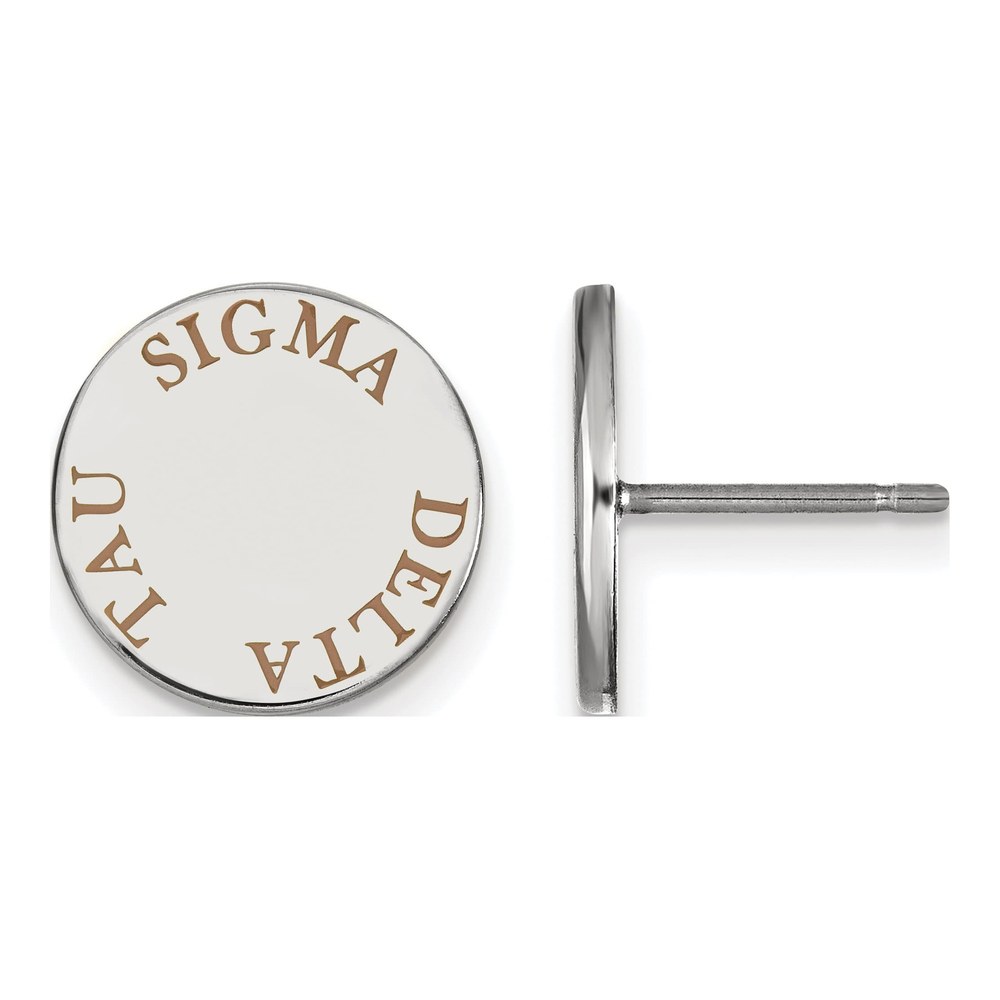 Sigma Delta Tau Sterling Silver Enamel Stud Earrings