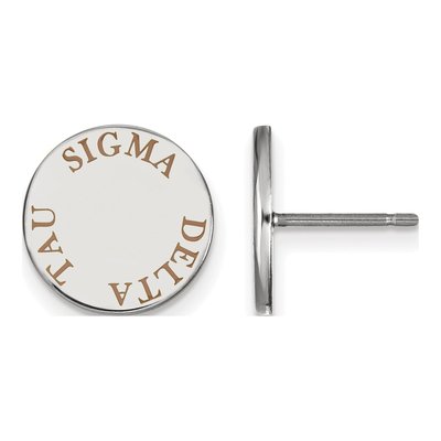 Sigma Delta Tau Sterling Silver Enamel Stud Earrings