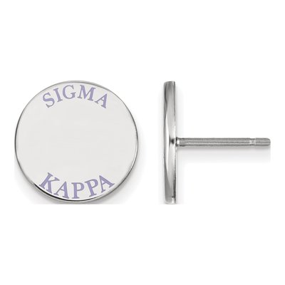 Sigma Kappa Sterling Silver Enamel Stud Earrings