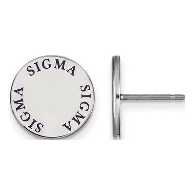 Sigma Sigma Sigma Sterling Silver Enamel Stud Earrings