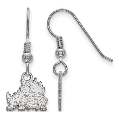 Texas Christian University Sterling Silver TCU Horned Frog Wire Earrings