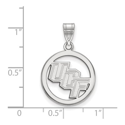 University of Central Florida Sterling Silver Medium UCF Knights Circle Pendant – view 2