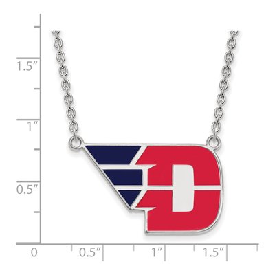 University of Dayton Sterling Silver Large Enameled Pendant Necklace – view 2