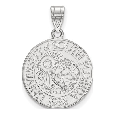 University of South Florida Sterling Silver USF Bulls Large Crest Pendant