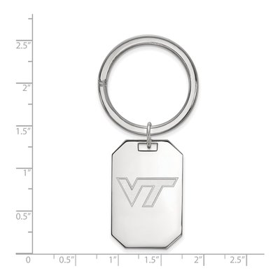 Virginia Tech Sterling Silver V-T Key Ring – view 2