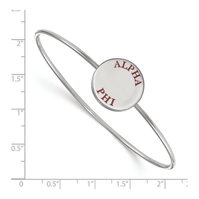 Alpha Phi Sterling Silver Large Enamel Slip-On Bangle Bracelet – view 2