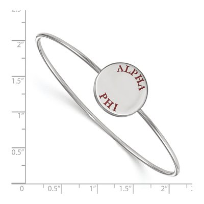 Alpha Phi Sterling Silver Large Enamel Slip-On Bangle Bracelet – view 3