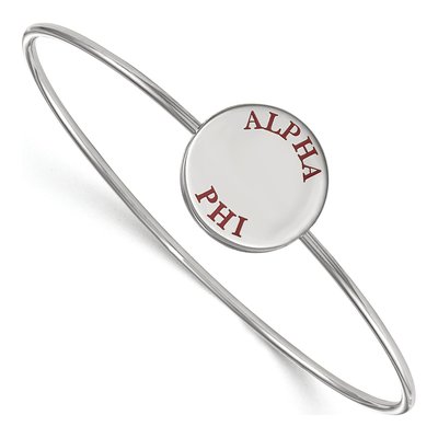 Alpha Phi Sterling Silver Large Enamel Slip-On Bangle Bracelet