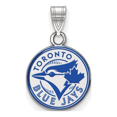 Toronto Blue Jays Sterling Silver Enamel Disc Pendant