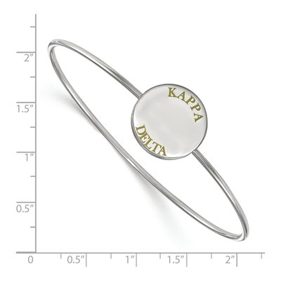 Kappa Delta Sterling Silver Large Enamel Slip-On Bangle Bracelet – view 2