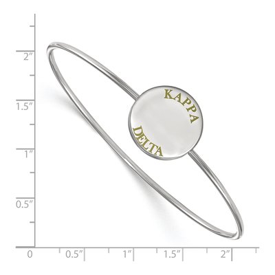 Kappa Delta Sterling Silver Large Enamel Slip-On Bangle Bracelet – view 3