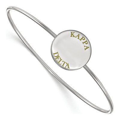 Kappa Delta Sterling Silver Large Enamel Slip-On Bangle Bracelet