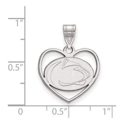 Pennsylvania State University Sterling Silver Medium Penn Lion Heart Pendant – view 2