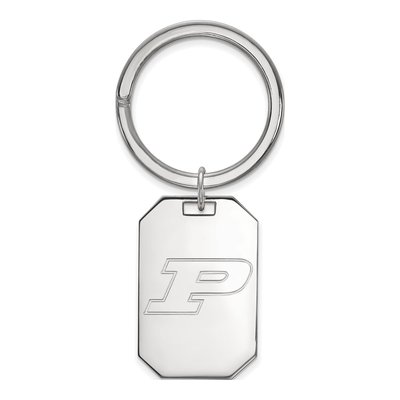 Purdue Sterling Silver Letter P Key Ring