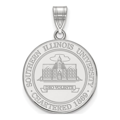 Southern Illinois University Sterling Silver Large Crest Pendant