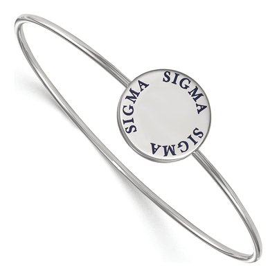 Sigma Sigma Sigma Sterling Silver Large Tri Bangle Bracelet