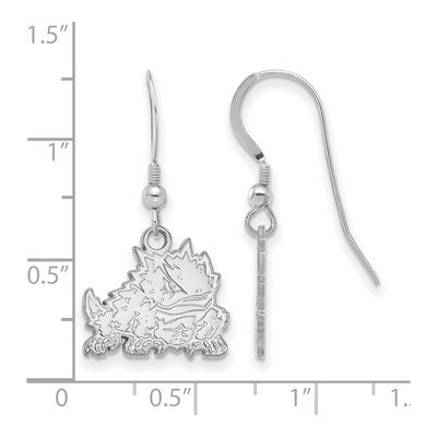 Texas Christian University Sterling Silver TCU Horned Frog Earrings – view 2