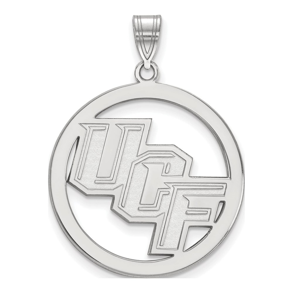 University of Central Florida Sterling Silver UCF Knights Extra Large Circle Pendant