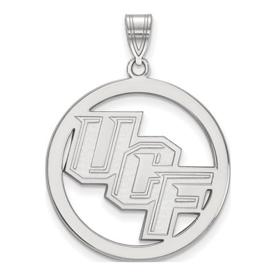 University of Central Florida Sterling Silver UCF Knights Extra Large Circle Pendant