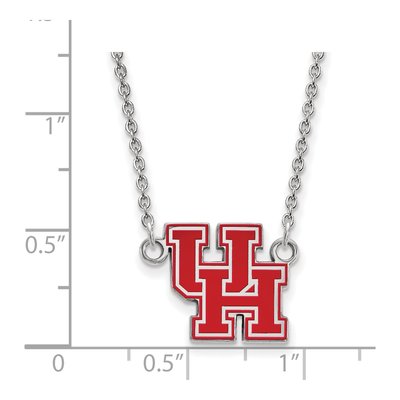 University of Houston Sterling Silver U-H Small Enameled Pendant Necklace – view 2