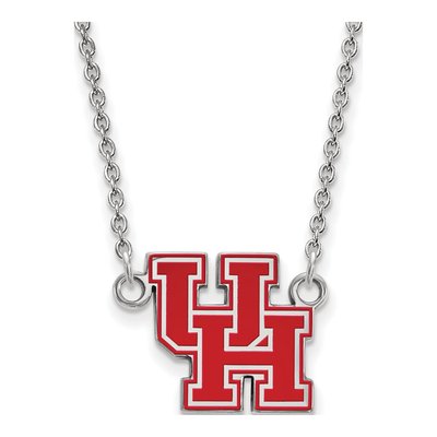 University of Houston Sterling Silver U-H Small Enameled Pendant Necklace