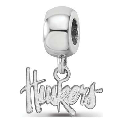 University of Nebraska Sterling Silver Extra Small Huskers Dangle Bead