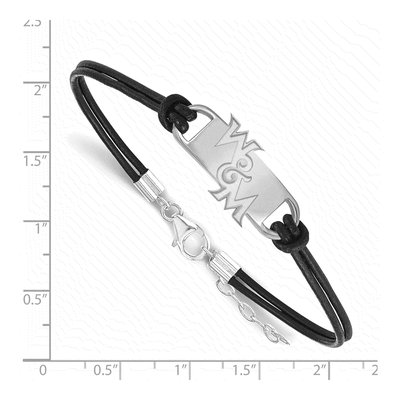 College of William & Mary Sterling Silver Leather Bracelet – view 2