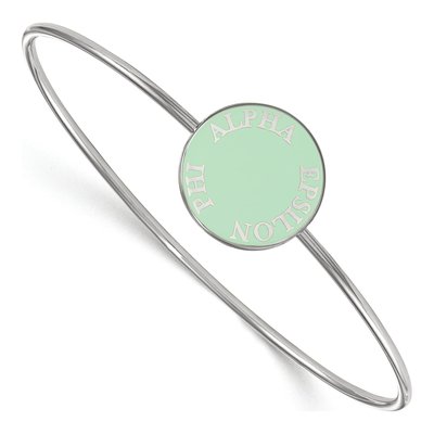 Alpha Epsilon Phi Sterling Silver Large Slip-On Bangle Bracelet
