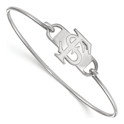 Florida State University Sterling Silver Large FSU Wire Bangle Bracelet