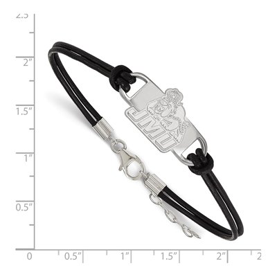 James Madison University Sterling Silver Small Leather Bracelet – view 2