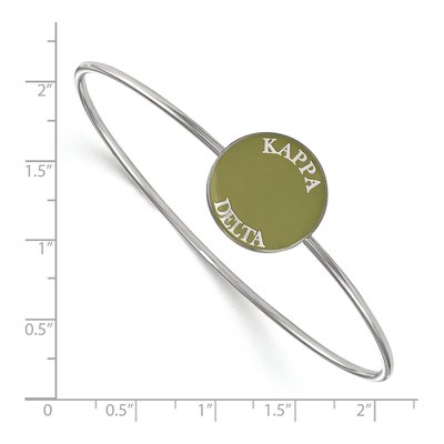 Kappa Delta Sterling Silver Large Enameled Bangle Bracelet – view 2