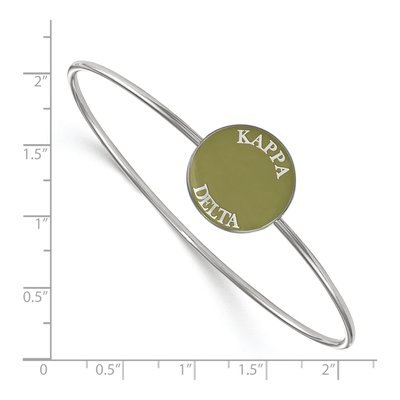 Kappa Delta Sterling Silver Large Enameled Bangle Bracelet – view 3