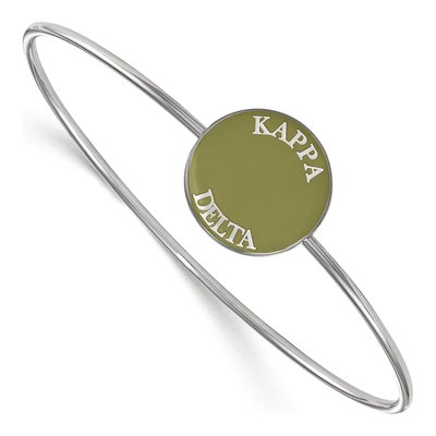 Kappa Delta Sterling Silver Large Enameled Bangle Bracelet