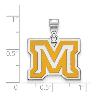 Montana State University Sterling Silver Medium Letter M Pendant – view 2