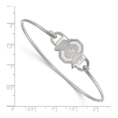 Ohio State Sterling Silver Wire Bangle | LogoArt – view 2