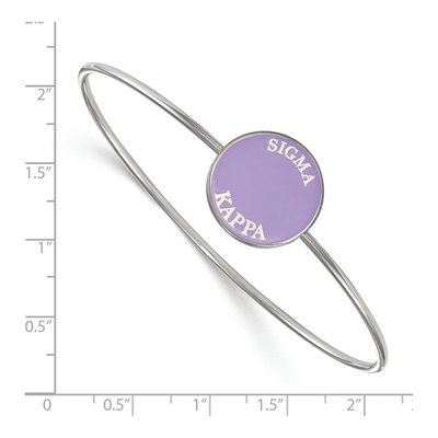 Sigma Kappa Sterling Silver Large Slip-On Bangle Bracelet – view 2
