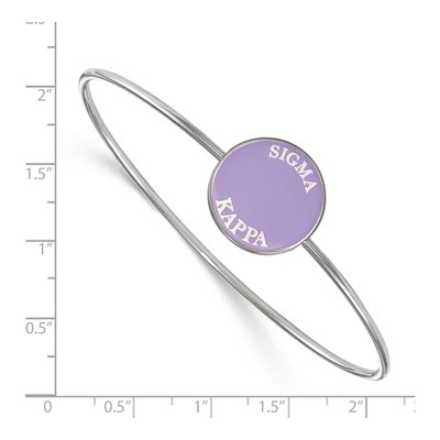 Sigma Kappa Sterling Silver Large Slip-On Bangle Bracelet – view 3