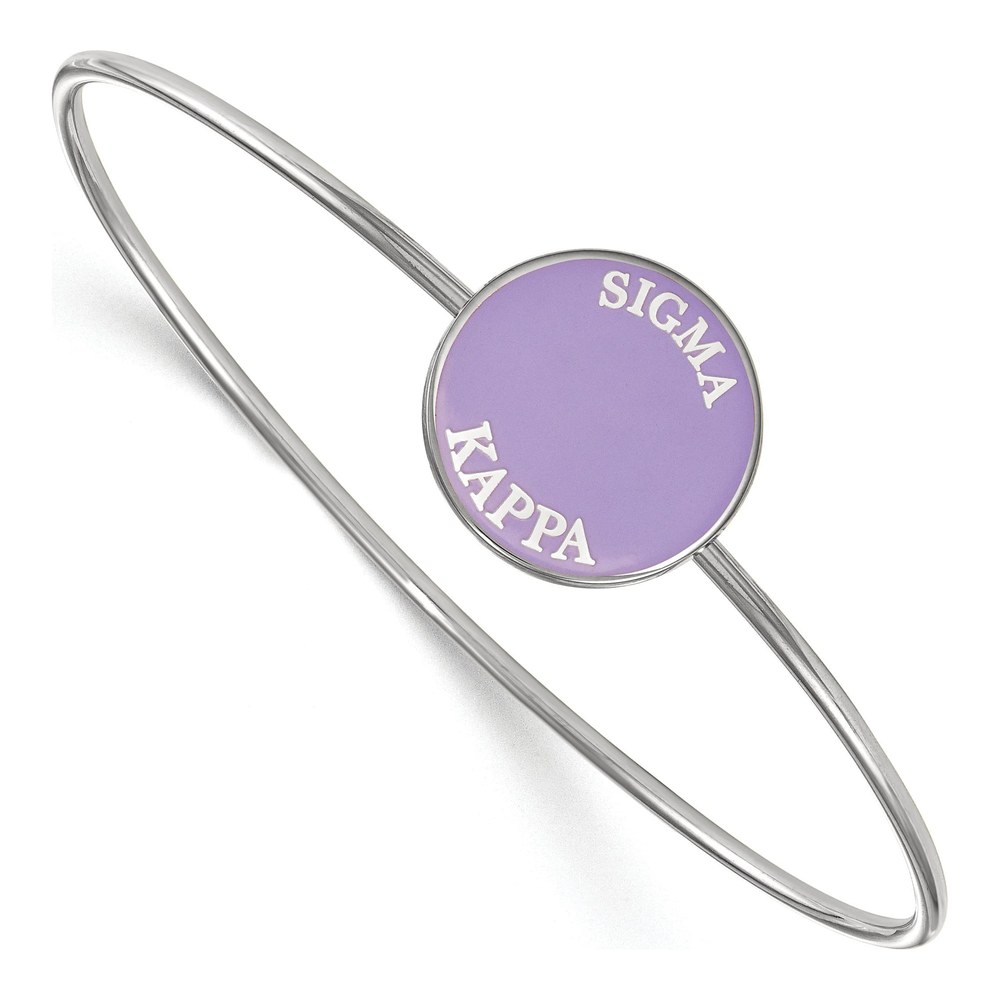 Sigma Kappa Sterling Silver Large Slip-On Bangle Bracelet