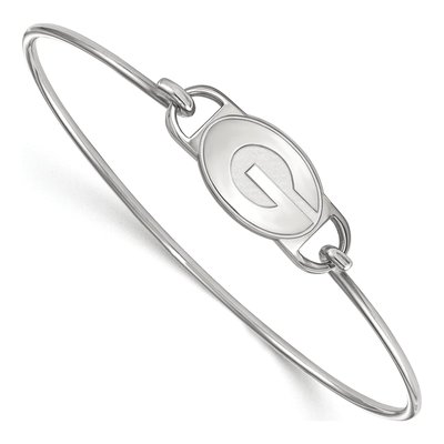 University of Georgia Sterling Silver Small UGA Wire Bangle Letter G Bracelet