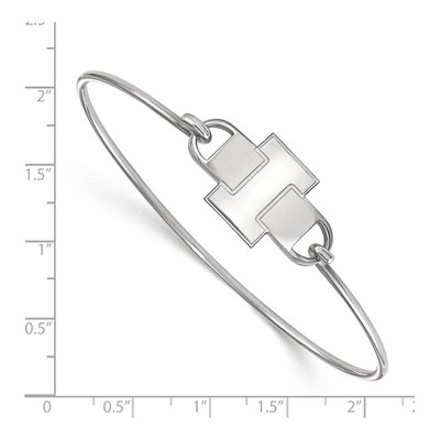 University of Illinois Sterling Silver Small Letter I Wire Bangle Bracelet – view 2