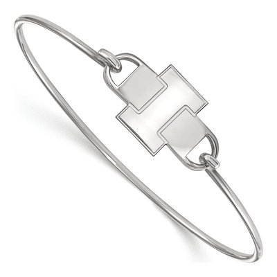 University of Illinois Sterling Silver Small Letter I Wire Bangle Bracelet