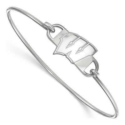 University of Wisconsin Sterling Silver Small Badgers Wire Bangle Letter W Bracelet