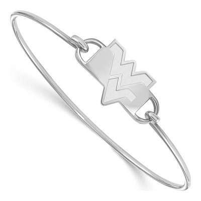 West Virginia University Sterling Silver Small Wire Bangle Bracelet