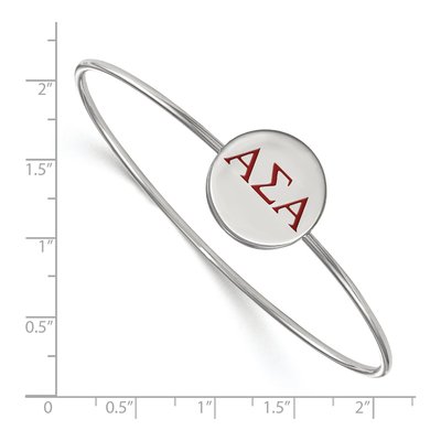 Alpha Sigma Alpha Sterling Silver Large Enamel Slip-On Bangle Bracelet – view 2